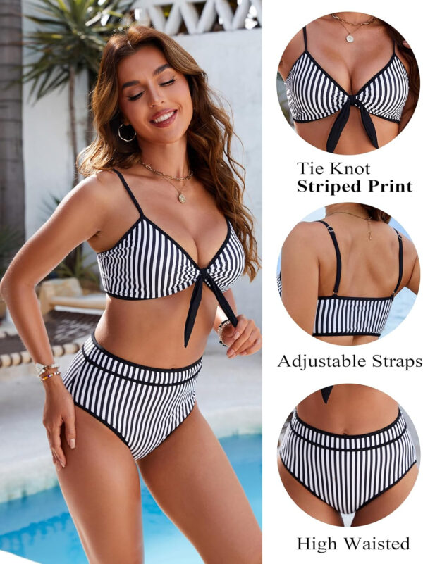 Blooming Jelly Womens High Waisted Bikini Set Tie Knot High Rise Two Piece Swimsuits Bathing Suits - Image 15