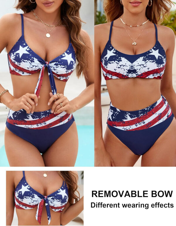Blooming Jelly Womens High Waisted Bikini Set Tie Knot High Rise Two Piece Swimsuits Bathing Suits - Image 39