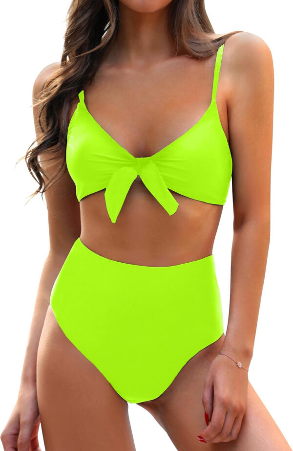 Blooming Jelly Womens High Waisted Bikini Set Tie Knot High Rise Two Piece Swimsuits Bathing Suits - Image 46