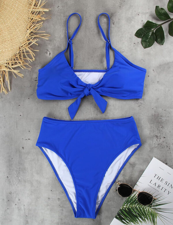 Blooming Jelly Womens High Waisted Bikini Set Tie Knot High Rise Two Piece Swimsuits Bathing Suits - Image 142