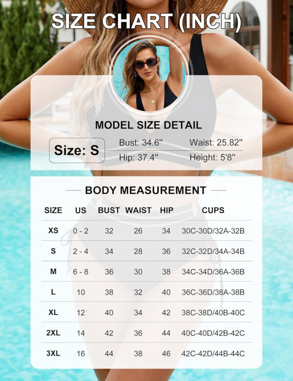 Blooming Jelly Women High Waisted Bikini Sets Tummy Control Swimsuits Color Block Two Piece Drawstring Bathing Suit - Image 12