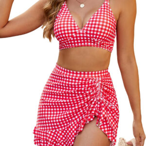 Blooming Jelly Women's High Waisted Bikini Sets Tummy Control Swim Skirt Two Piece Swim Suit 2025 Retro Swimsuit