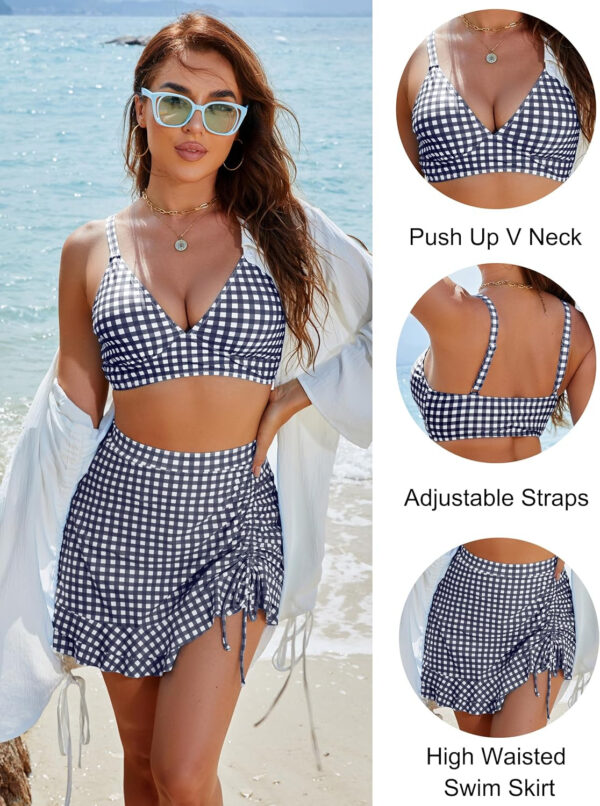Blooming Jelly Women's High Waisted Bikini Sets Tummy Control Swim Skirt Two Piece Swim Suit 2025 Retro Swimsuit - Image 8