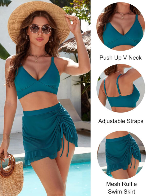Blooming Jelly Women's High Waisted Bikini Sets Tummy Control Swim Skirt Two Piece Swim Suit 2025 Retro Swimsuit - Image 14