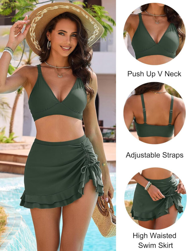 Blooming Jelly Women's High Waisted Bikini Sets Tummy Control Swim Skirt Two Piece Swim Suit 2025 Retro Swimsuit - Image 37