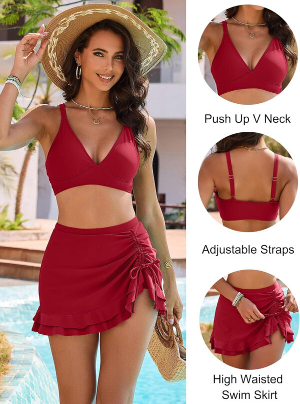 Blooming Jelly Women's High Waisted Bikini Sets Tummy Control Swim Skirt Two Piece Swim Suit 2025 Retro Swimsuit - Image 62