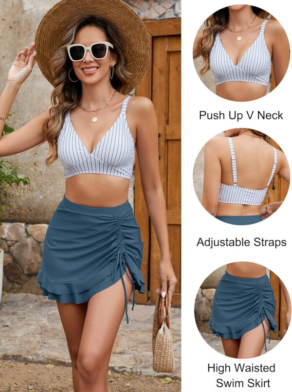Blooming Jelly Women's High Waisted Bikini Sets Tummy Control Swim Skirt Two Piece Swim Suit 2025 Retro Swimsuit - Image 78
