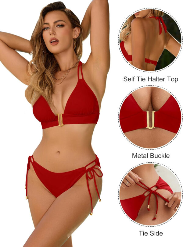 Blooming Jelly Womens Halter Triangle Bikini Sets Two Piece Cheeky Swimsuit String Sexy Bathing Suit Swim Suits 2025 - Image 8