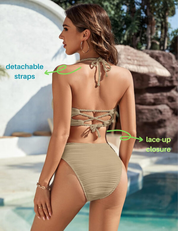 Blooming Jelly Womens Bandeau Bikini Sets Sexy Strapless Two Piece Swimsuit Cheeky High Cut Cute Ribbed Ladies Bathing Suit - Image 29