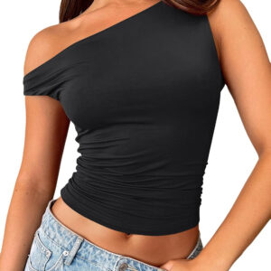Trendy Queen Womens Summer Off The Shoulder Tops Going Out T Shirts Crop Tank Top Fashion Clothes Spring Outfits 2025