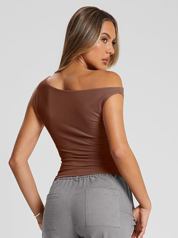 Trendy Queen Womens Summer Off The Shoulder Tops Going Out T Shirts Crop Tank Top Fashion Clothes Spring Outfits 2025 - Image 9