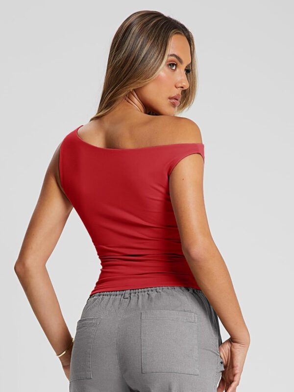 Trendy Queen Womens Summer Off The Shoulder Tops Going Out T Shirts Crop Tank Top Fashion Clothes Spring Outfits 2025 - Image 46