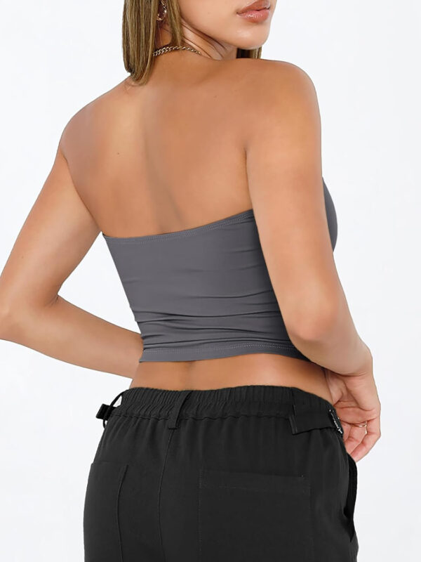 Trendy Queen Womens Tube Tops Strapless Crop Tops Basic Backless Sleeveless Bandeau Going Out Cute 2025 Summer Outfits - Image 9