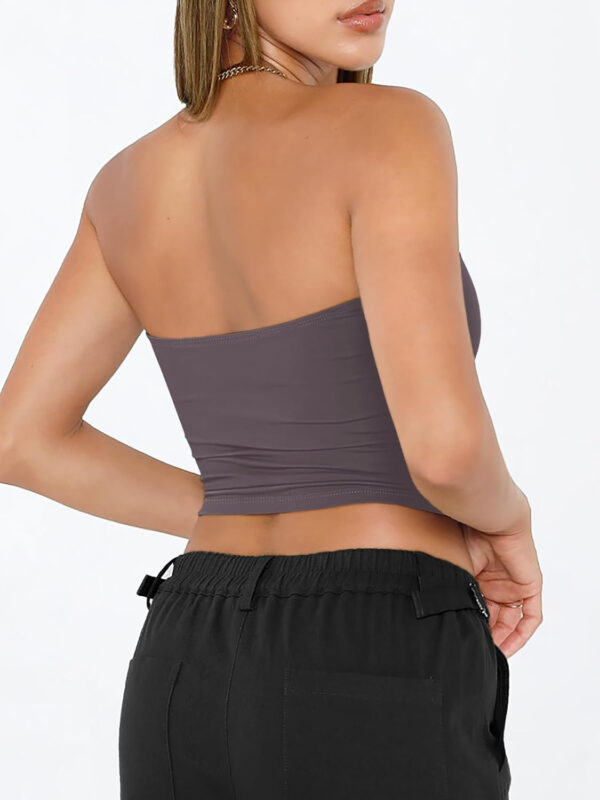 Trendy Queen Womens Tube Tops Strapless Crop Tops Basic Backless Sleeveless Bandeau Going Out Cute 2025 Summer Outfits - Image 14