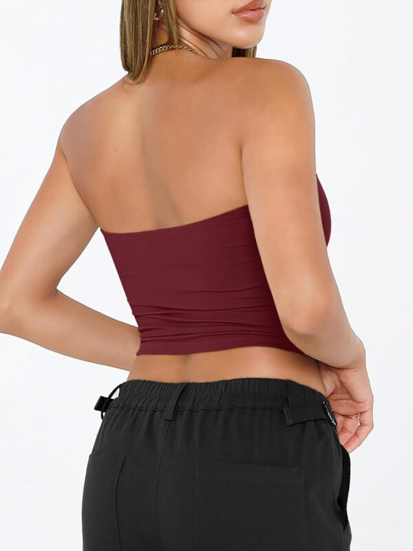Trendy Queen Womens Tube Tops Strapless Crop Tops Basic Backless Sleeveless Bandeau Going Out Cute 2025 Summer Outfits - Image 19