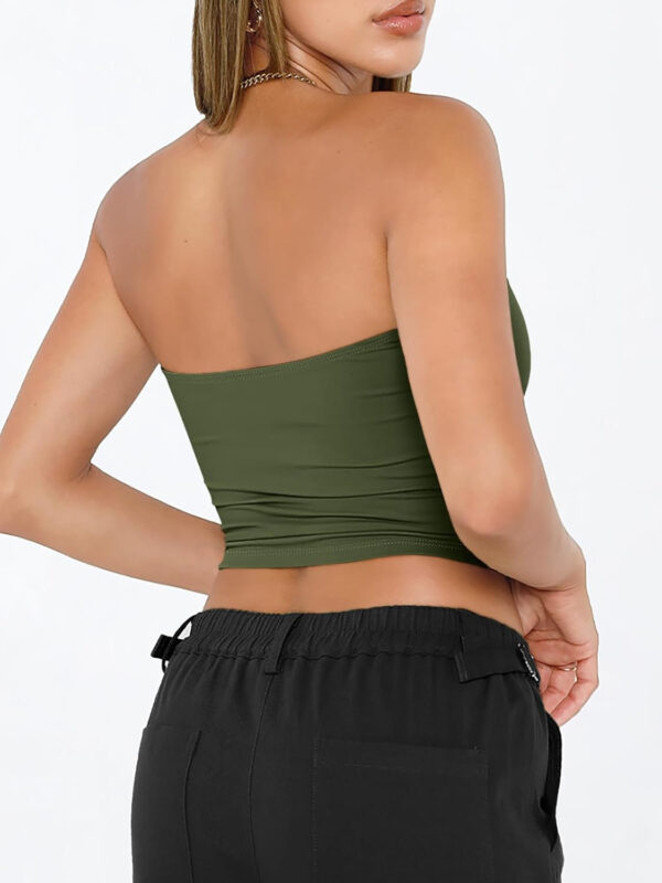 Trendy Queen Womens Tube Tops Strapless Crop Tops Basic Backless Sleeveless Bandeau Going Out Cute 2025 Summer Outfits - Image 29