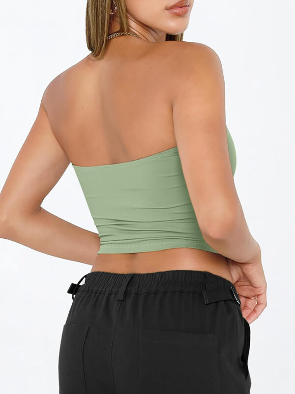 Trendy Queen Womens Tube Tops Strapless Crop Tops Basic Backless Sleeveless Bandeau Going Out Cute 2025 Summer Outfits - Image 34