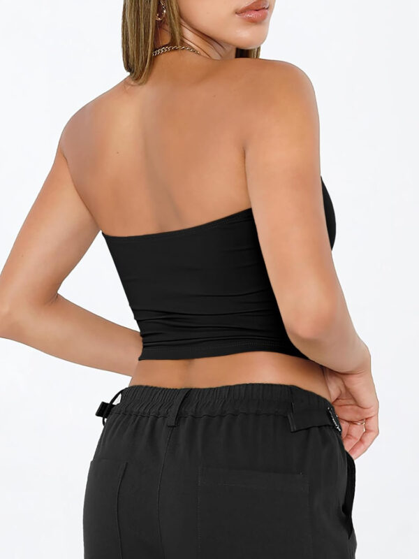 Trendy Queen Womens Tube Tops Strapless Crop Tops Basic Backless Sleeveless Bandeau Going Out Cute 2025 Summer Outfits - Image 39