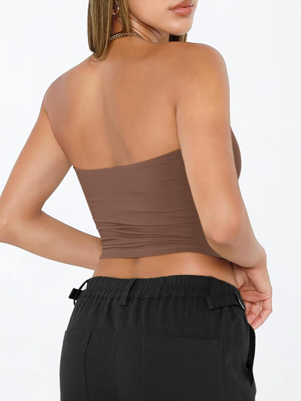 Trendy Queen Womens Tube Tops Strapless Crop Tops Basic Backless Sleeveless Bandeau Going Out Cute 2025 Summer Outfits - Image 44