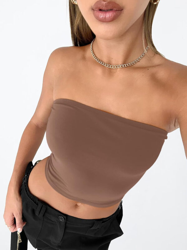 Trendy Queen Womens Tube Tops Strapless Crop Tops Basic Backless Sleeveless Bandeau Going Out Cute 2025 Summer Outfits - Image 45