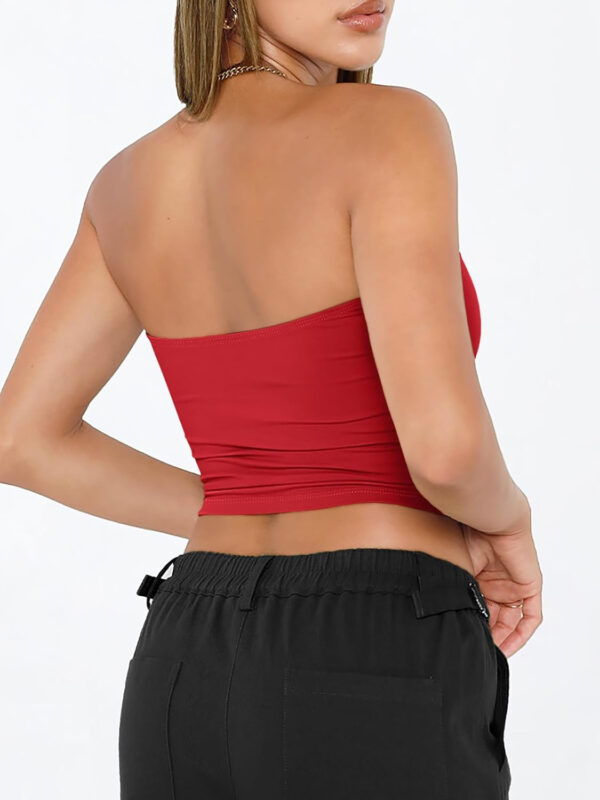 Trendy Queen Womens Tube Tops Strapless Crop Tops Basic Backless Sleeveless Bandeau Going Out Cute 2025 Summer Outfits - Image 54