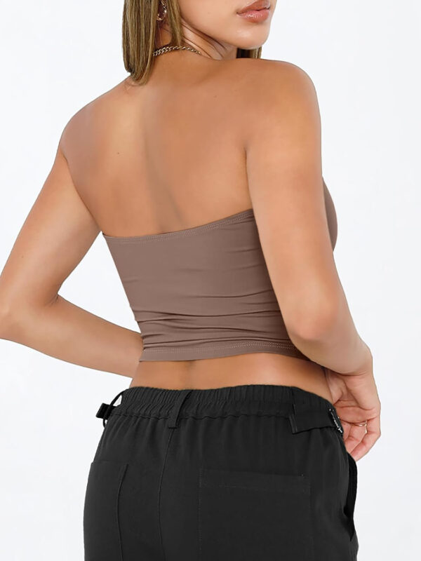 Trendy Queen Womens Tube Tops Strapless Crop Tops Basic Backless Sleeveless Bandeau Going Out Cute 2025 Summer Outfits - Image 59