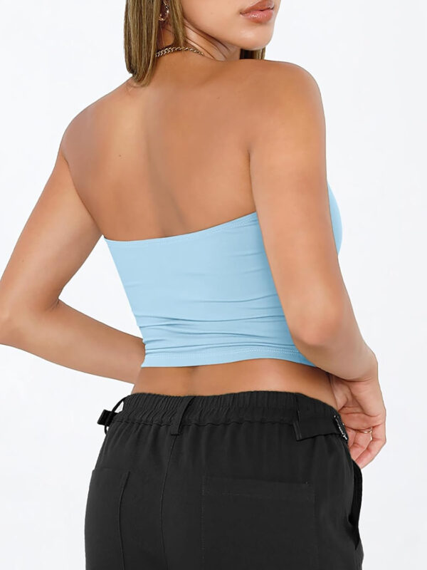 Trendy Queen Womens Tube Tops Strapless Crop Tops Basic Backless Sleeveless Bandeau Going Out Cute 2025 Summer Outfits - Image 64