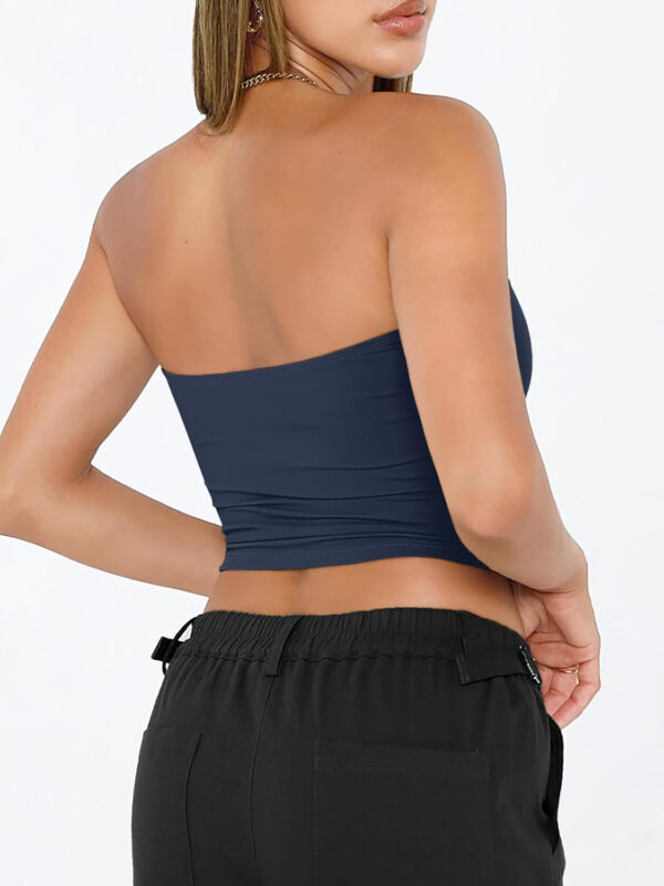 Trendy Queen Womens Tube Tops Strapless Crop Tops Basic Backless Sleeveless Bandeau Going Out Cute 2025 Summer Outfits - Image 69
