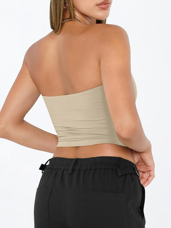 Trendy Queen Womens Tube Tops Strapless Crop Tops Basic Backless Sleeveless Bandeau Going Out Cute 2025 Summer Outfits - Image 84