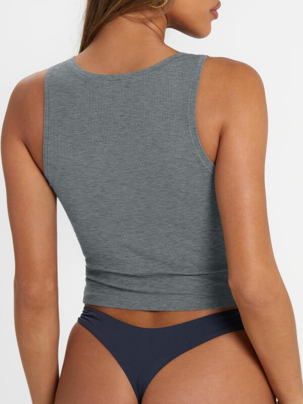 Trendy Queen Women's Summer Square Neck Tank Tops Workout Cropped Ribbed Summer Camisole Sleeveless Clothes 2025 - Image 11