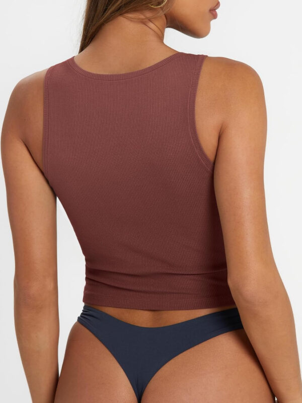 Trendy Queen Women's Summer Square Neck Tank Tops Workout Cropped Ribbed Summer Camisole Sleeveless Clothes 2025 - Image 17