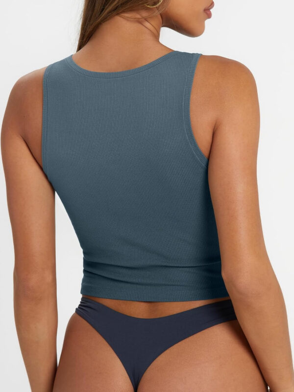 Trendy Queen Women's Summer Square Neck Tank Tops Workout Cropped Ribbed Summer Camisole Sleeveless Clothes 2025 - Image 27