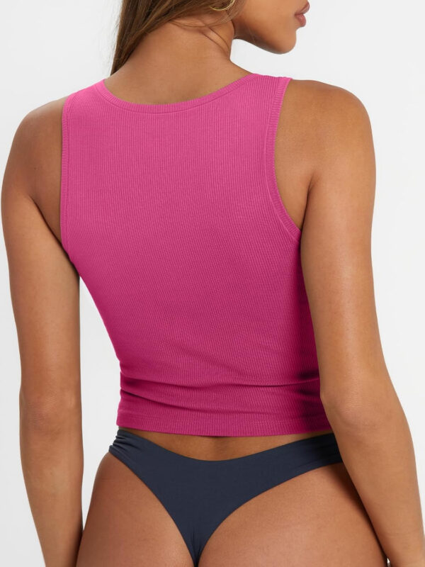 Trendy Queen Women's Summer Square Neck Tank Tops Workout Cropped Ribbed Summer Camisole Sleeveless Clothes 2025 - Image 37