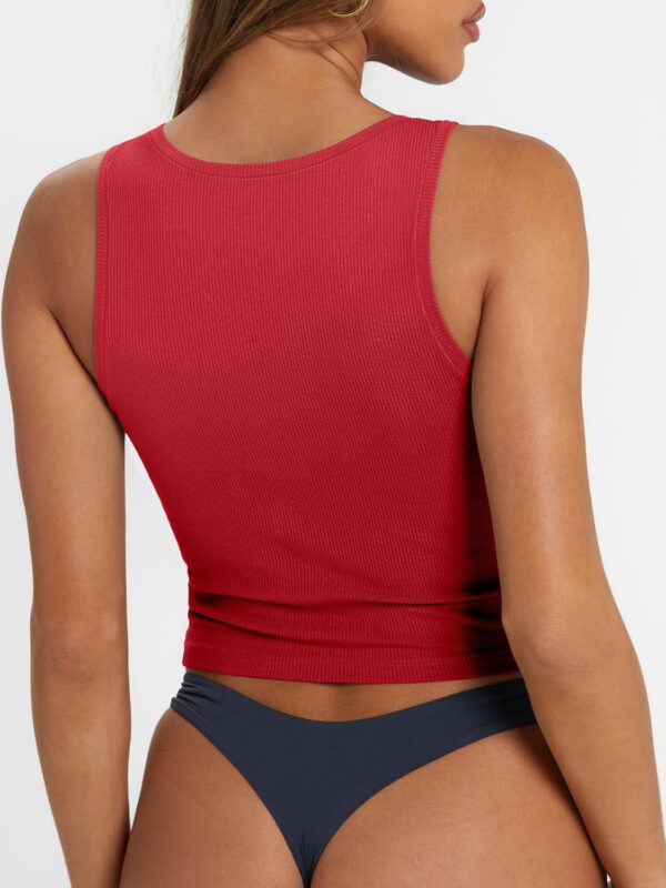 Trendy Queen Women's Summer Square Neck Tank Tops Workout Cropped Ribbed Summer Camisole Sleeveless Clothes 2025 - Image 57