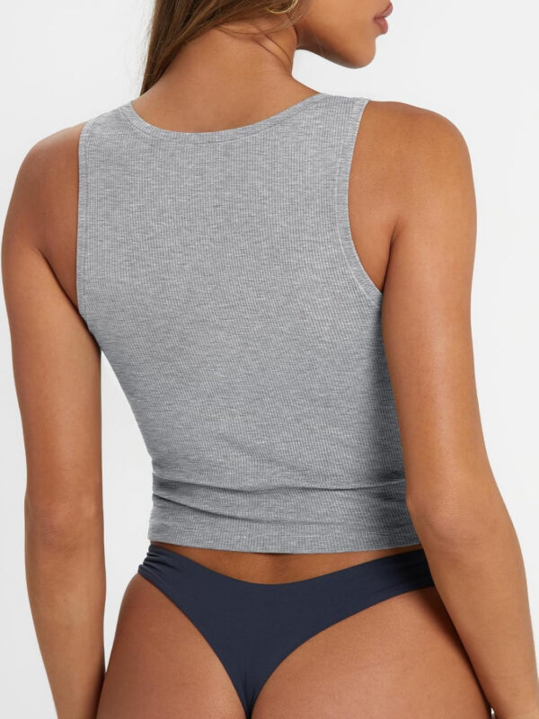 Trendy Queen Women's Summer Square Neck Tank Tops Workout Cropped Ribbed Summer Camisole Sleeveless Clothes 2025 - Image 97