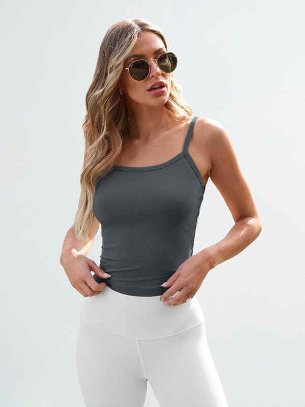 Trendy Queen Womens Spaghetti Strap Tank Tops Adjustable Cute Camisole Going Out Crop Tops Summer Clothes - Image 43