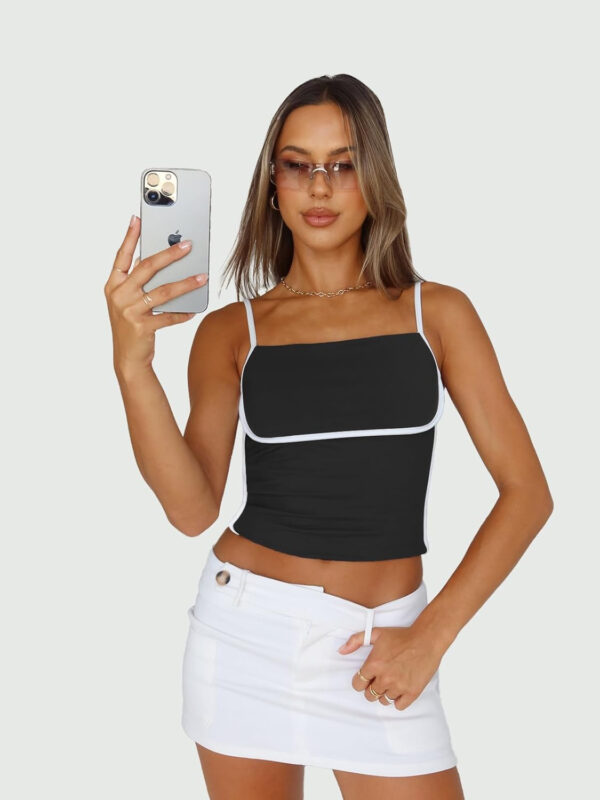 Trendy Queen Womens Camisole Tube Tops with Adjustable Spaghetti Strap Cute Summer Going Out Crop Tops 2025 - Image 2