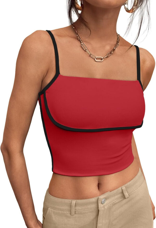 Trendy Queen Womens Camisole Tube Tops with Adjustable Spaghetti Strap Cute Summer Going Out Crop Tops 2025 - Image 8