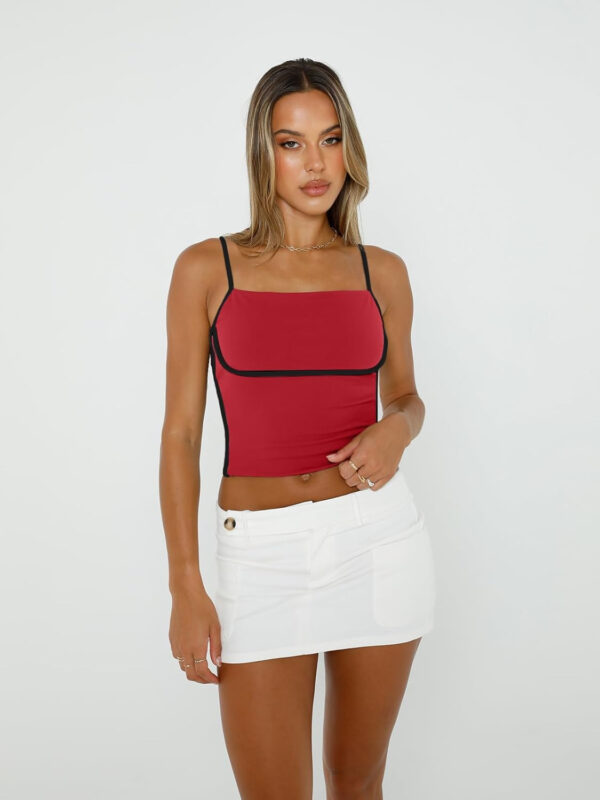 Trendy Queen Womens Camisole Tube Tops with Adjustable Spaghetti Strap Cute Summer Going Out Crop Tops 2025 - Image 10
