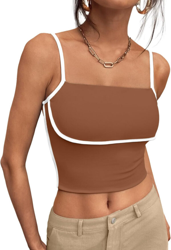 Trendy Queen Womens Camisole Tube Tops with Adjustable Spaghetti Strap Cute Summer Going Out Crop Tops 2025 - Image 14
