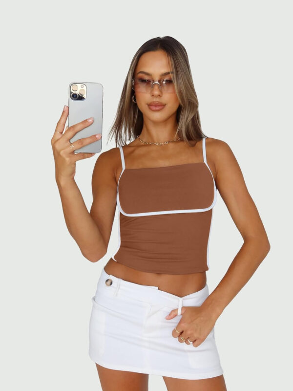 Trendy Queen Womens Camisole Tube Tops with Adjustable Spaghetti Strap Cute Summer Going Out Crop Tops 2025 - Image 15