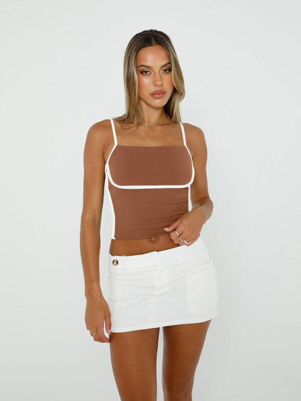 Trendy Queen Womens Camisole Tube Tops with Adjustable Spaghetti Strap Cute Summer Going Out Crop Tops 2025 - Image 16