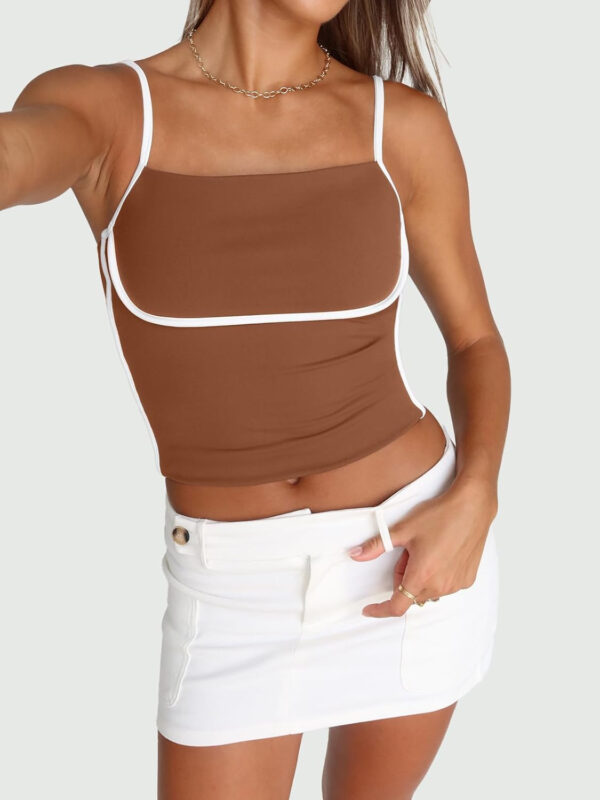Trendy Queen Womens Camisole Tube Tops with Adjustable Spaghetti Strap Cute Summer Going Out Crop Tops 2025 - Image 19