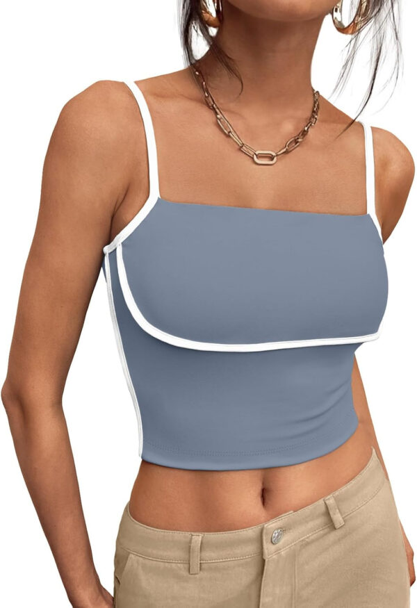 Trendy Queen Womens Camisole Tube Tops with Adjustable Spaghetti Strap Cute Summer Going Out Crop Tops 2025 - Image 20