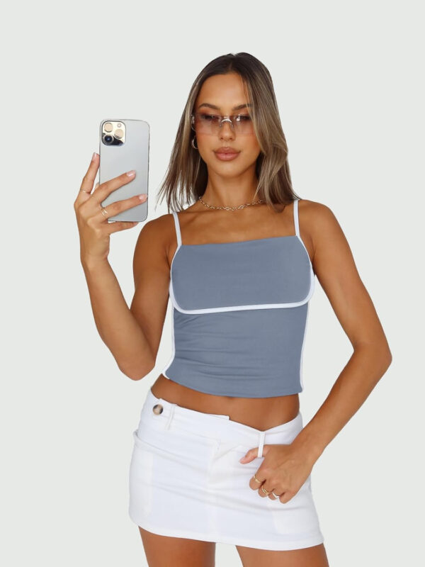 Trendy Queen Womens Camisole Tube Tops with Adjustable Spaghetti Strap Cute Summer Going Out Crop Tops 2025 - Image 21