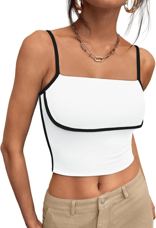 Trendy Queen Womens Camisole Tube Tops with Adjustable Spaghetti Strap Cute Summer Going Out Crop Tops 2025 - Image 26