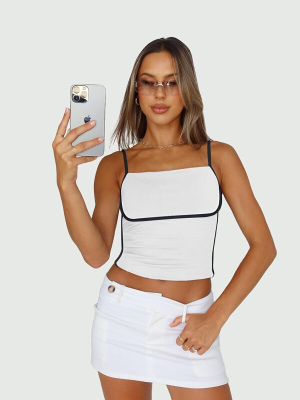 Trendy Queen Womens Camisole Tube Tops with Adjustable Spaghetti Strap Cute Summer Going Out Crop Tops 2025 - Image 27