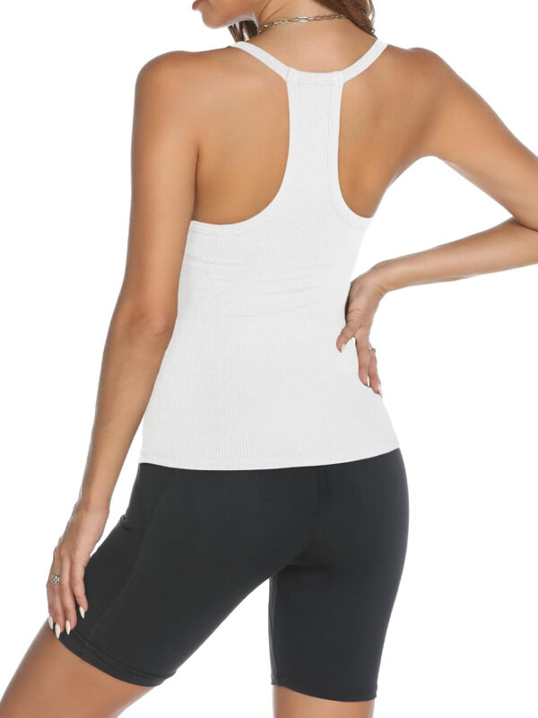 Trendy Queen Womens Workout Tank Tops Racerback Summer 2025 Camisole Top V Neck Ribbed Sleeveless Beach Fashion Clothes - Image 69
