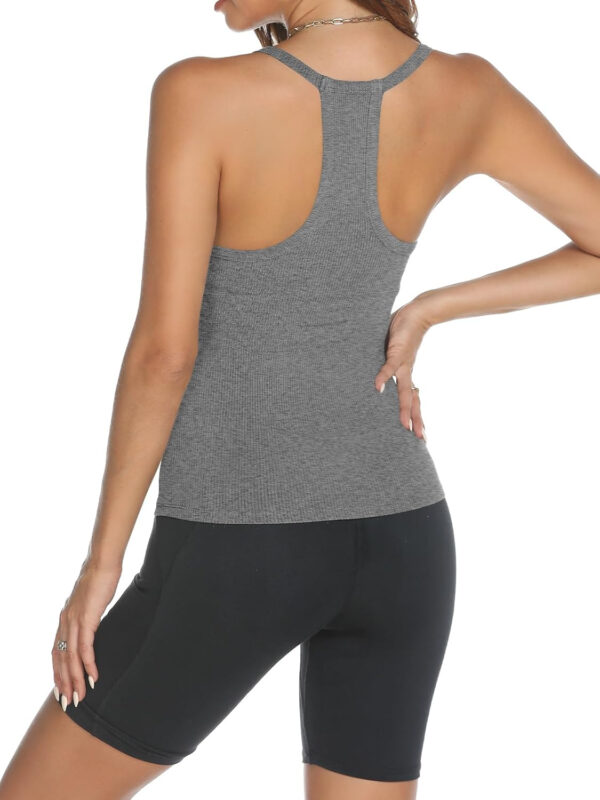Trendy Queen Womens Workout Tank Tops Racerback Summer 2025 Camisole Top V Neck Ribbed Sleeveless Beach Fashion Clothes - Image 94
