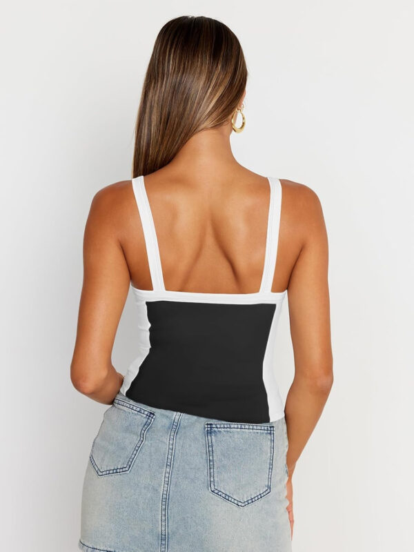 Trendy Queen Women's Double Lined Tank Tops Spaghetti Strap Square Neck Camisole Sleeveless Racerback Cropped Summer Clothes - Image 4